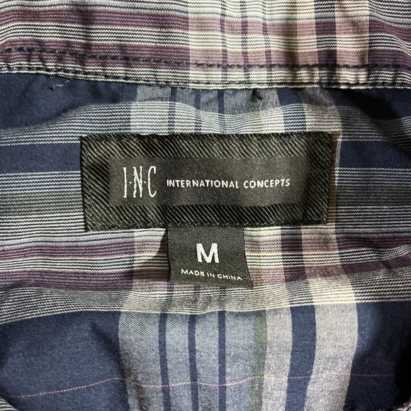 International Concepts Shirt Men's Medium Blue Pearl Snap Button Up - Picture 5 of 8